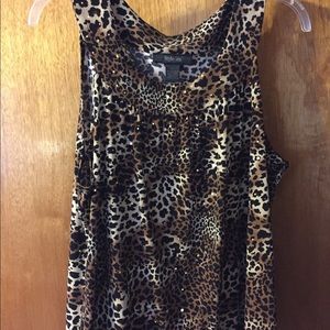 Style & Co. Sleeveless cheetah print top
